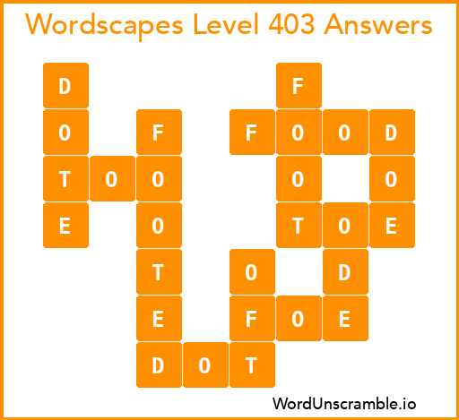 Wordscapes Level 403 Answers