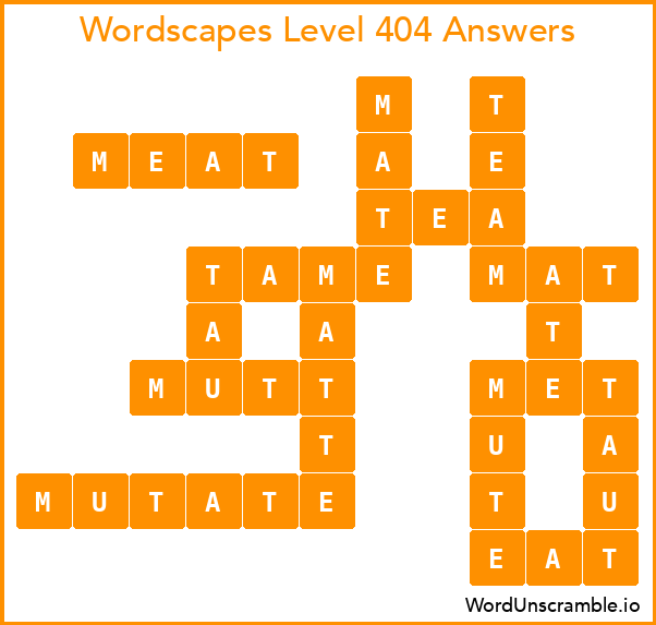 Wordscapes Level 404 Answers