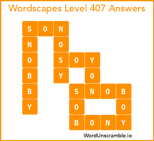 Wordscapes Level 407 Answers