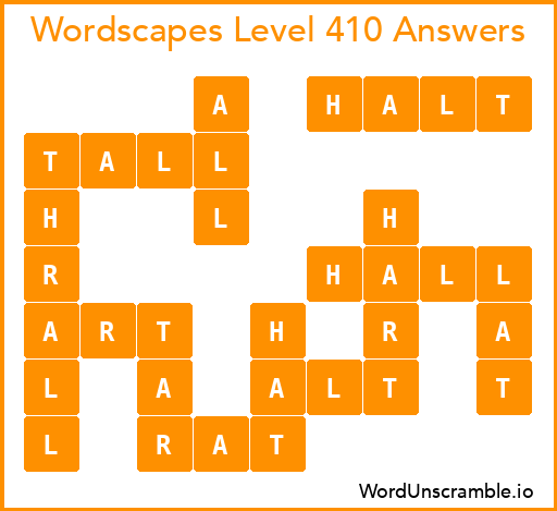 Wordscapes Level 410 Answers