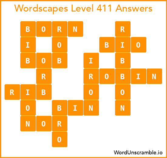 Wordscapes Level 411 Answers