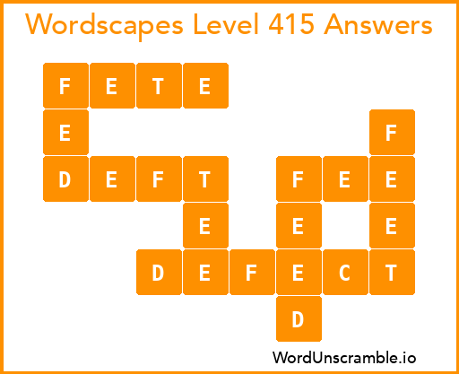 Wordscapes Level 415 Answers