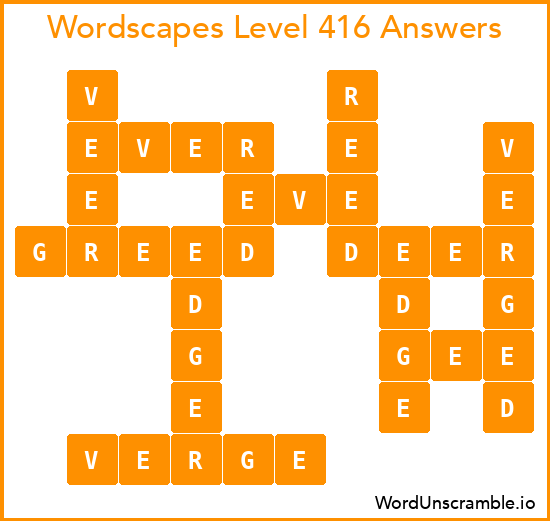 Wordscapes Level 416 Answers