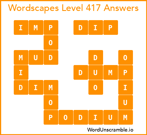 Wordscapes Level 417 Answers