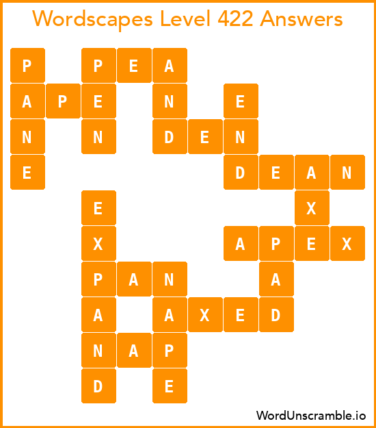 Wordscapes Level 422 Answers