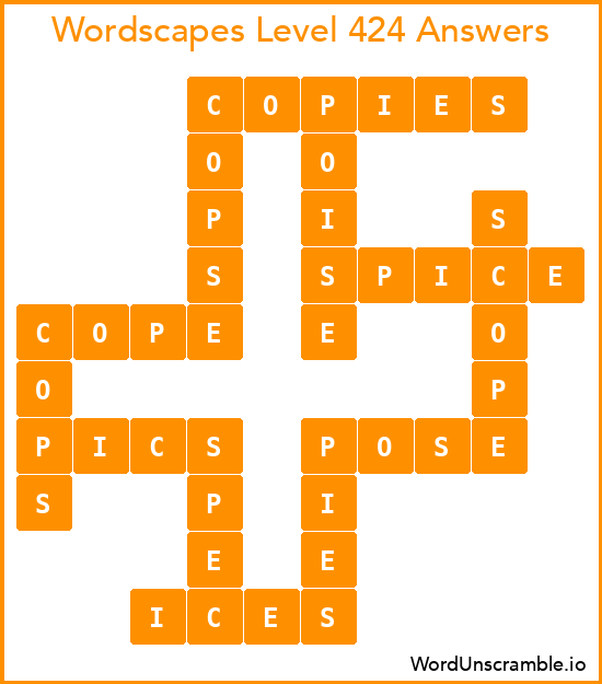 Wordscapes Level 424 Answers