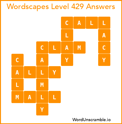Wordscapes Level 429 Answers