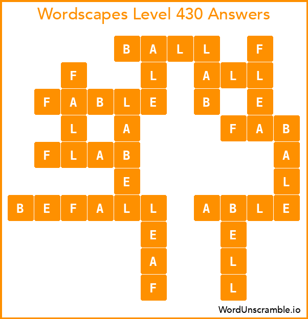 Wordscapes Level 430 Answers