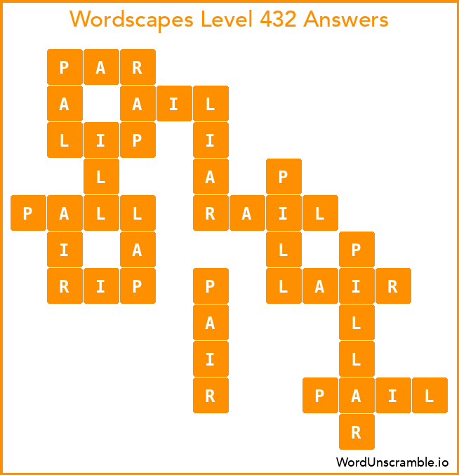 Wordscapes Level 432 Answers