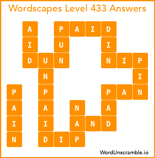 Wordscapes Level 433 Answers