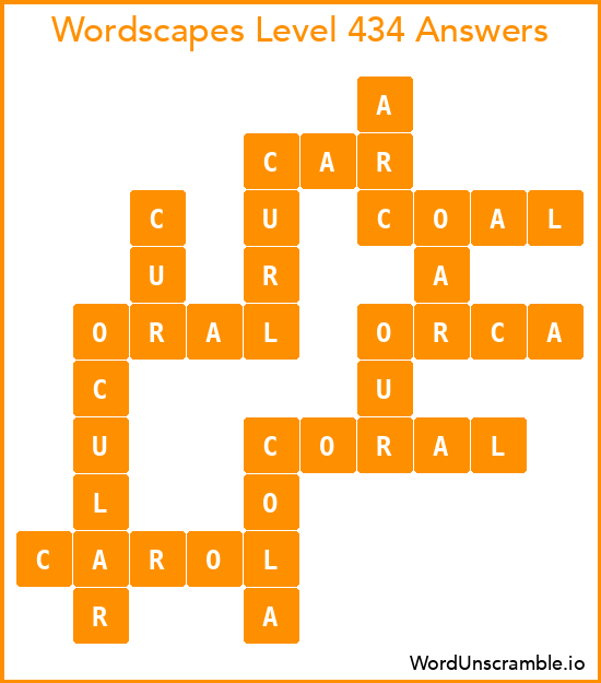 Wordscapes Level 434 Answers