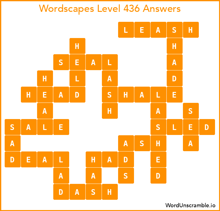 Wordscapes Level 436 Answers