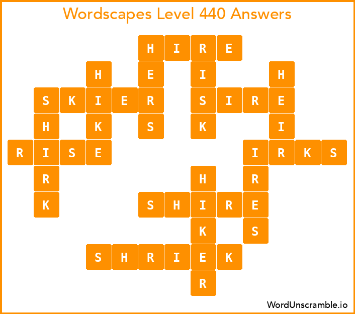 Wordscapes Level 440 Answers