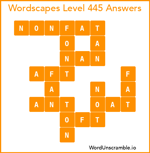 Wordscapes Level 445 Answers