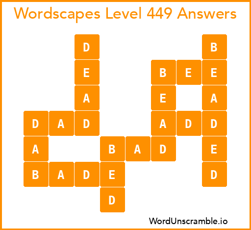 Wordscapes Level 449 Answers