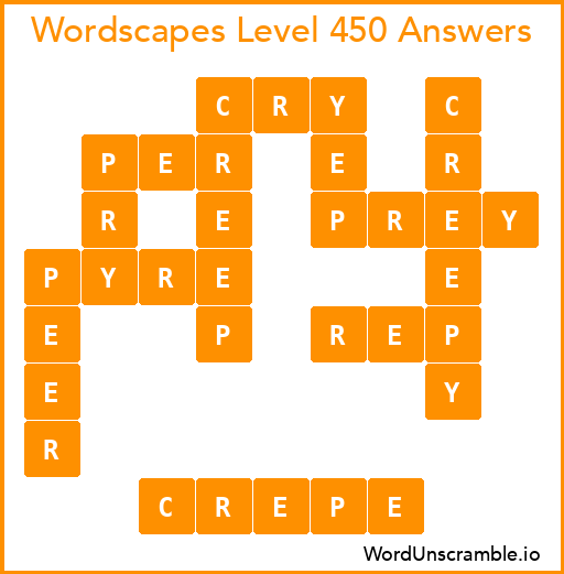 Wordscapes Level 450 Answers