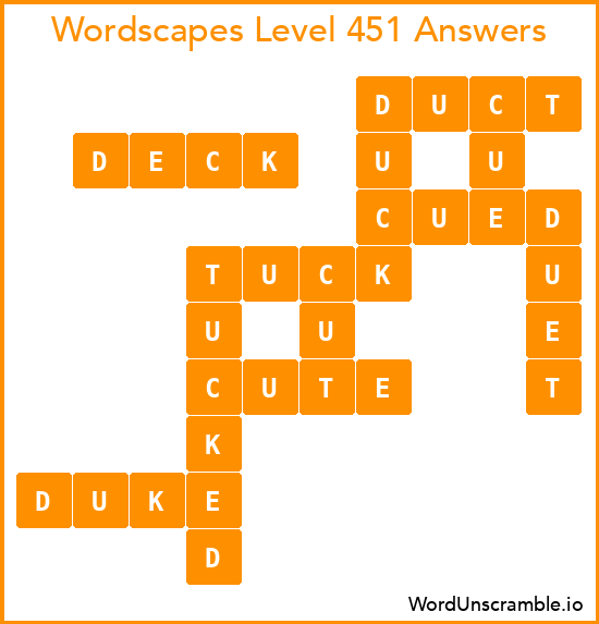 Wordscapes Level 451 Answers