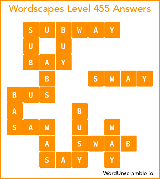 Wordscapes Level 455 Answers
