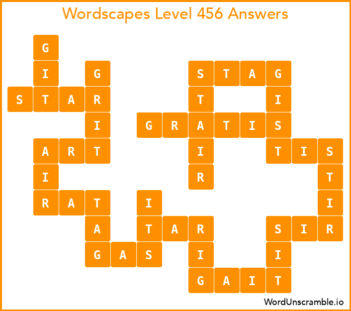 Wordscapes Level 456 Answers