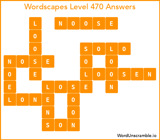 Wordscapes Level 470 Answers