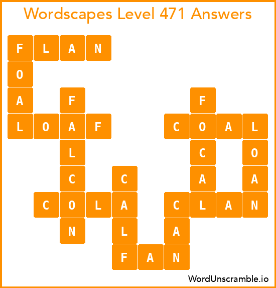 Wordscapes Level 471 Answers