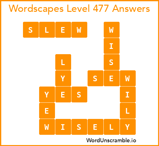 Wordscapes Level 477 Answers