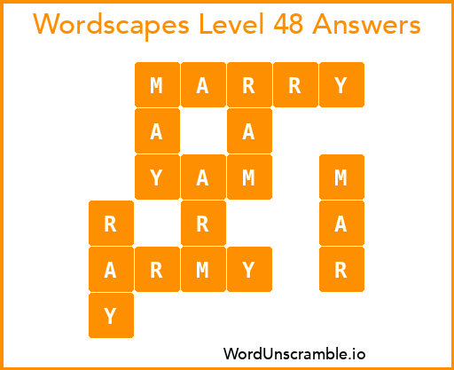 Wordscapes Level 48 Answers