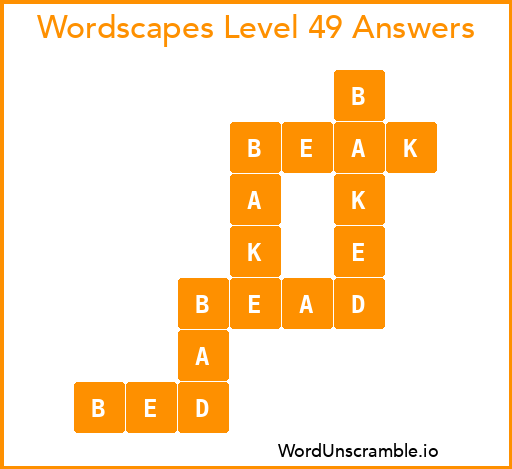 Wordscapes Level 49 Answers