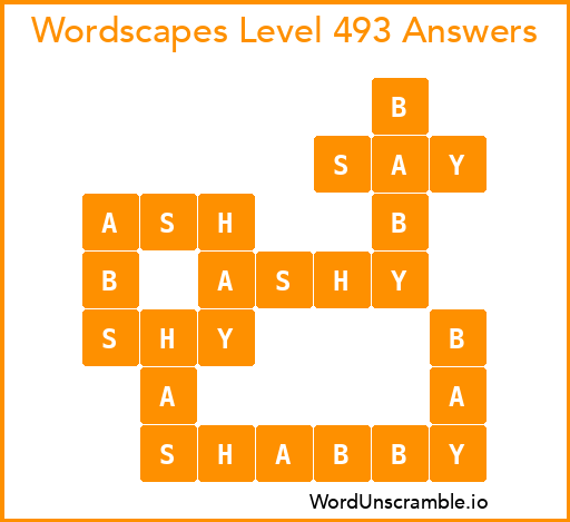 Wordscapes Level 493 Answers