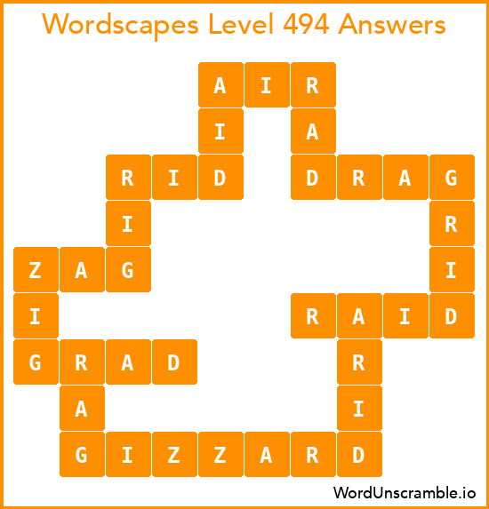 Wordscapes Level 494 Answers