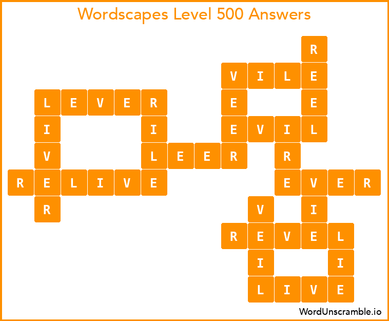 Wordscapes Level 500 Answers