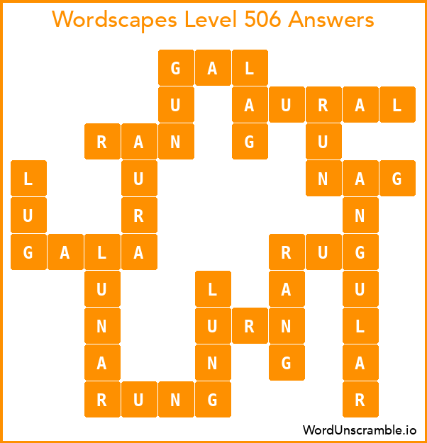 Wordscapes Level 506 Answers