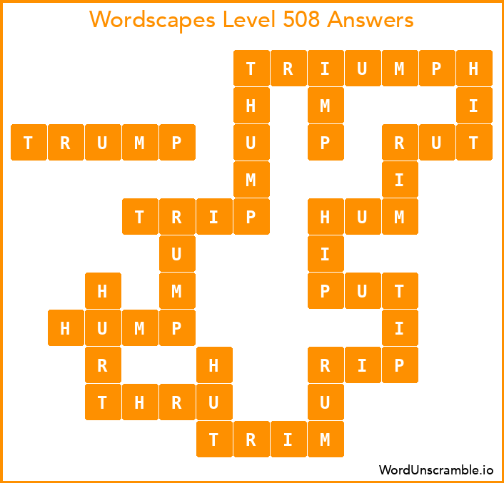 Wordscapes Level 508 Answers