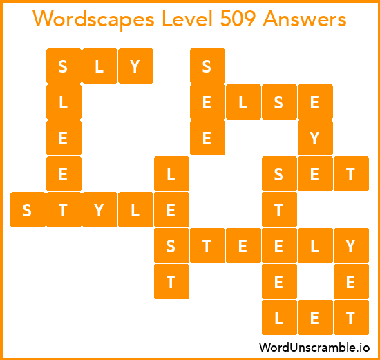 Wordscapes Level 509 Answers