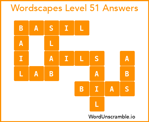 Wordscapes Level 51 Answers