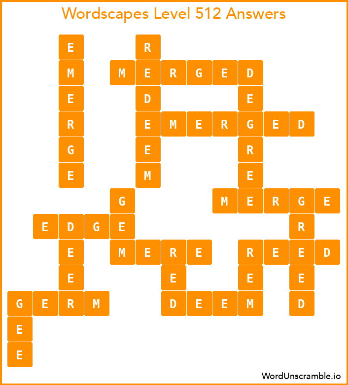 Wordscapes Level 512 Answers