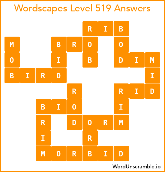 Wordscapes Level 519 Answers