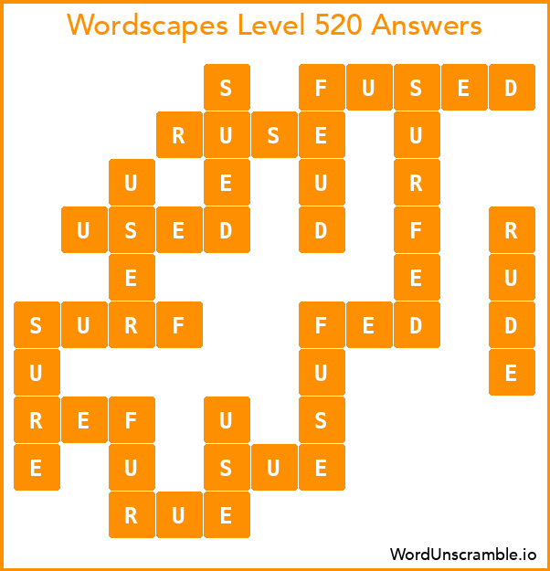 Wordscapes Level 520 Answers