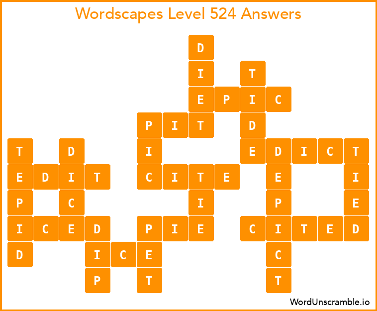 Wordscapes Level 524 Answers