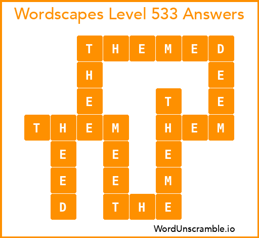 Wordscapes Level 533 Answers