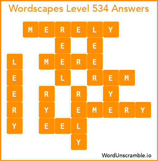 Wordscapes Level 534 Answers