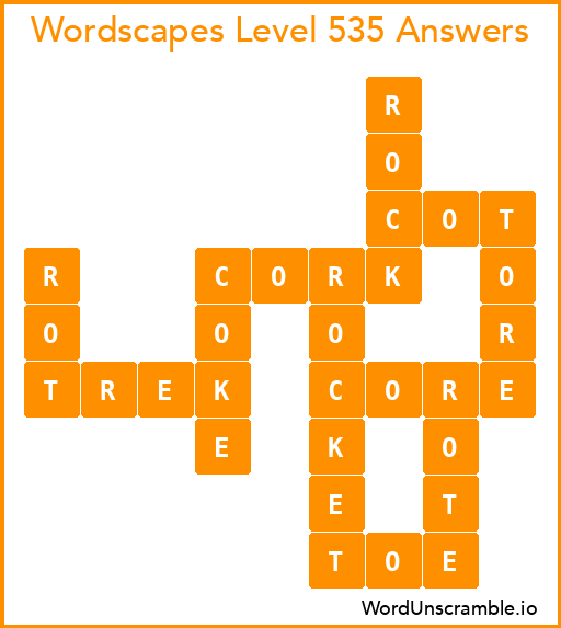 Wordscapes Level 535 Answers