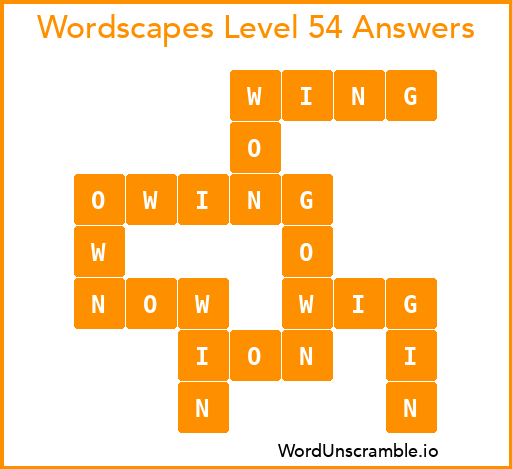 Wordscapes Level 54 Answers