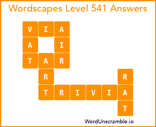 Wordscapes Level 541 Answers