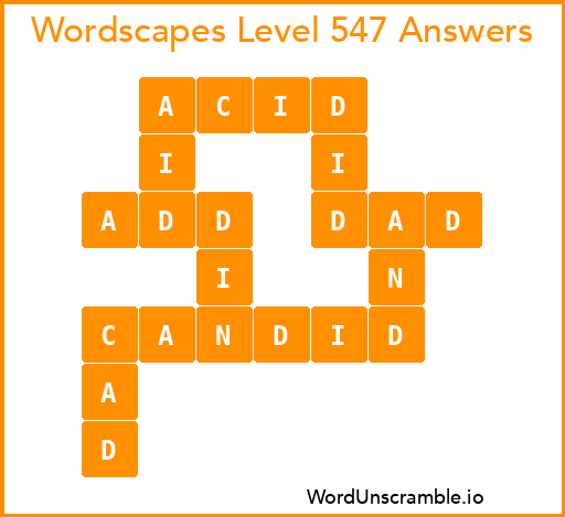 Wordscapes Level 547 Answers