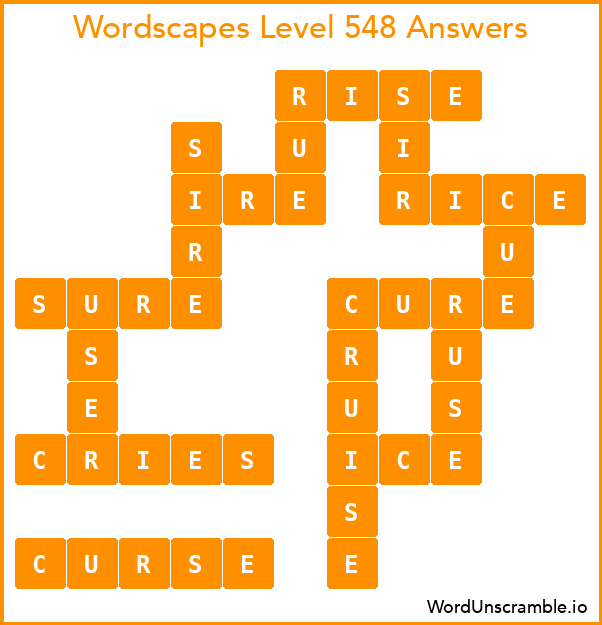 Wordscapes Level 548 Answers