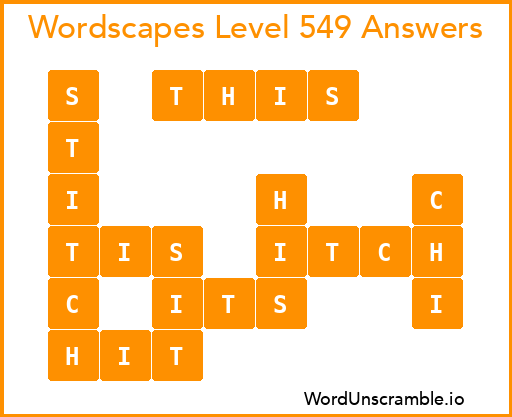 Wordscapes Level 549 Answers