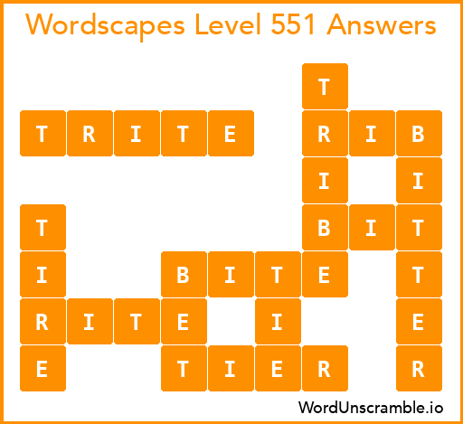 Wordscapes Level 551 Answers