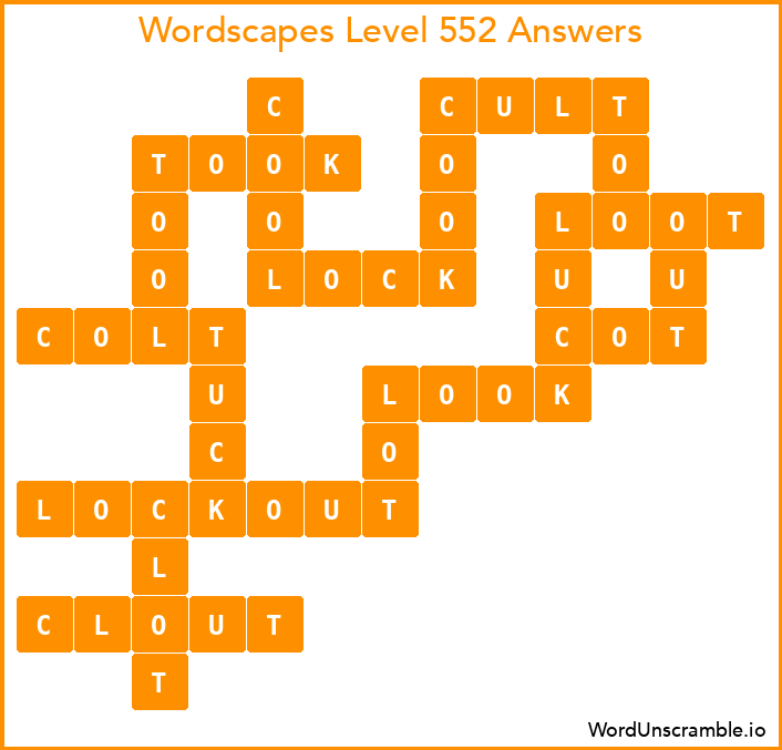 Wordscapes Level 552 Answers