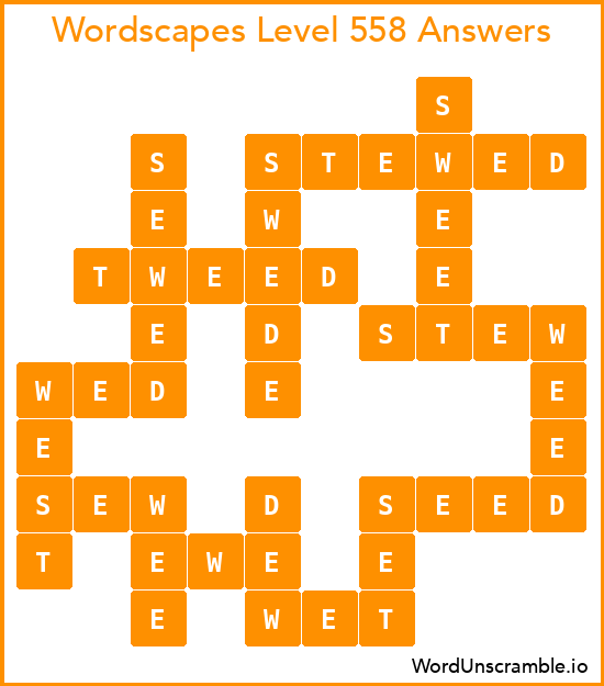 Wordscapes Level 558 Answers